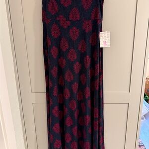 LuLaRoe Maxi (Navy and Burgundy Maxi Skirt_
